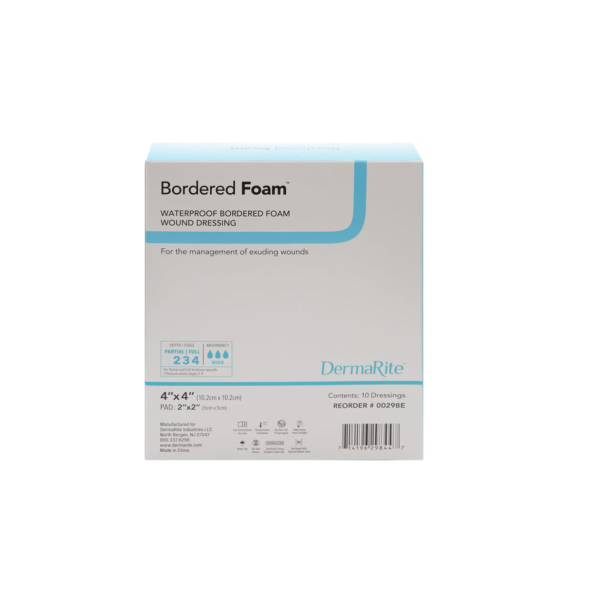 BorderedFoam Foam Dressing, 4 x 4 Inch