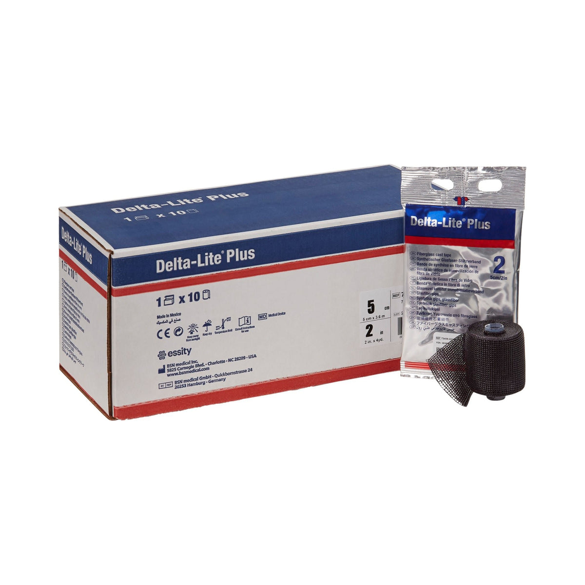 Delta-Lite Plus Cast Tape, Black, Fiberglass Resin - LL Medico
