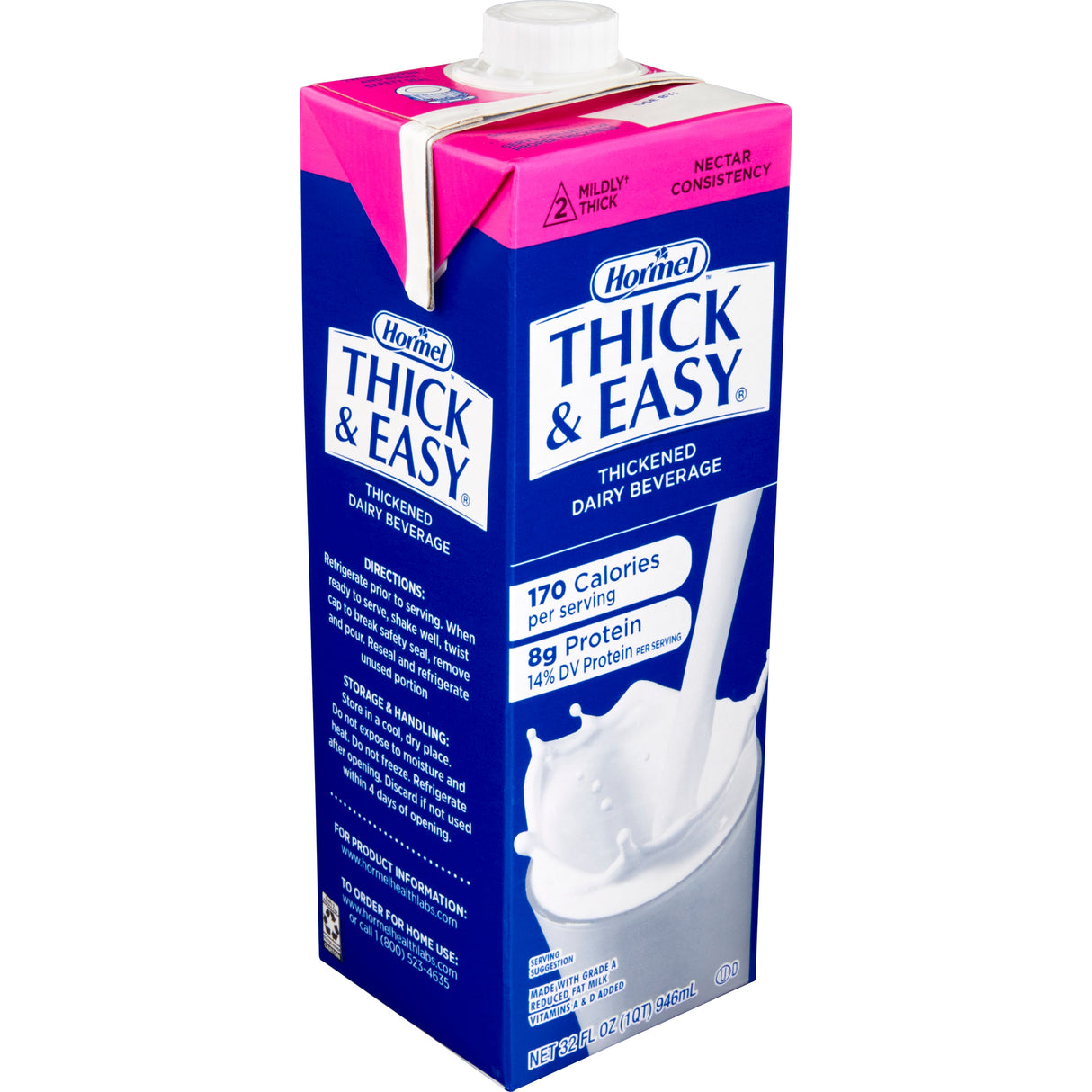 Thick-It Thick & Easy Thickened Dairy Beverage, Milk Flavor, Nectar Consistency, 32 oz