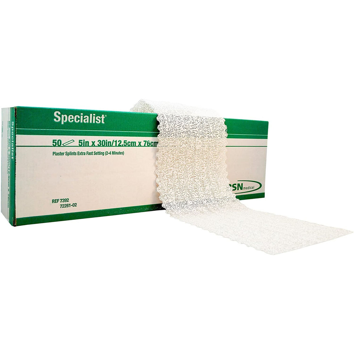 Specialist Plaster Splint, Extra Fast Set, Plaster of Paris, White, 5 x 30" - 7392-Single - LL Medico
