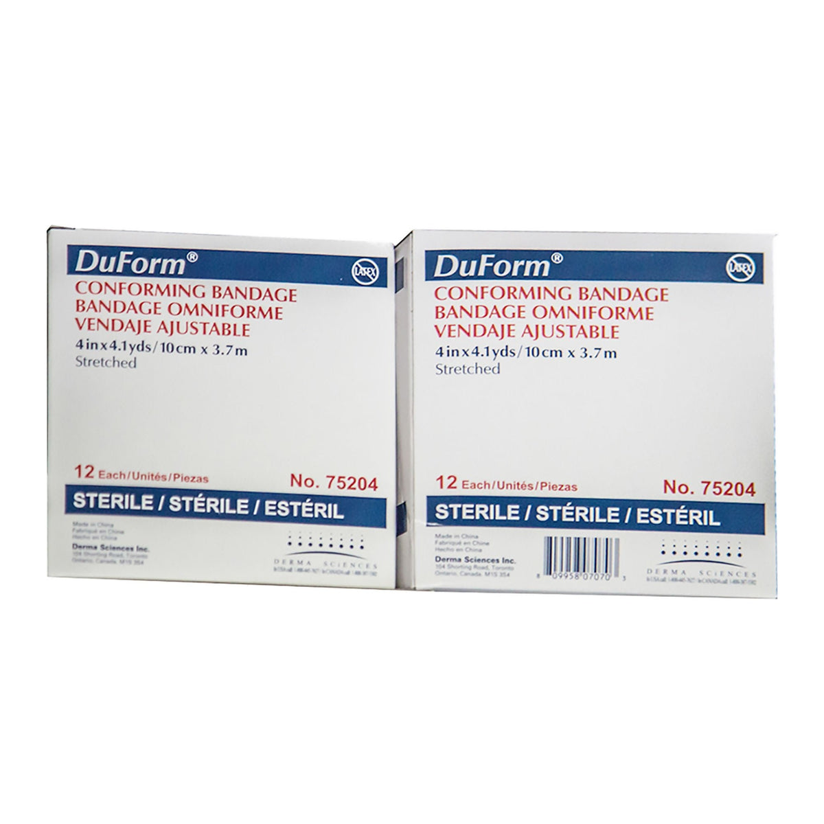 Duform Conforming Bandage, Sterile, 4" x 4.1yd, 1-Ply, Polyester/Rayon, White - 75204-Single - LL Medico