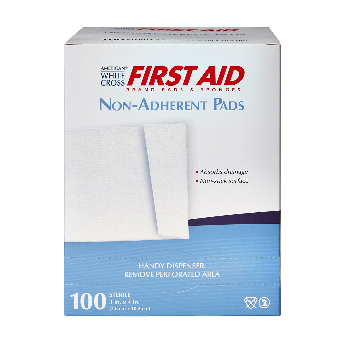 Dukal American White Cross Nonadherent Dressing, 3 x 4 Inch