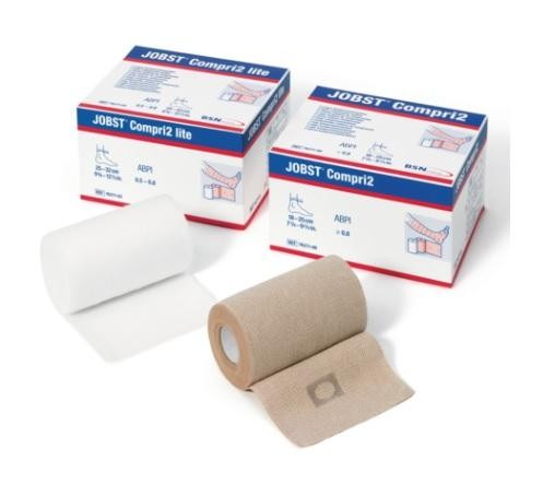 JOBST Compri2 lite, 2-Layer Lite Compression Bandage System, 9.75" x 12.5", Tan / White, Elastic / Nonwoven, NonSterile, 20 to 30 mmHg - 7627103 - LL Medico