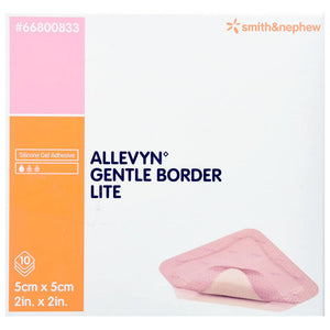 Smith & Nephew Allevyn Gentle Border Lite Thin Foam Dressing, Square Sterile — 2" x 2"