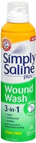 Arm & Hammer Simply Saline Plus Wound Wash 3-in-1 First Aid Antiseptic, Sting-Free, Aloe Vera, 7.1 fl oz - 02260008557 - LL Medico