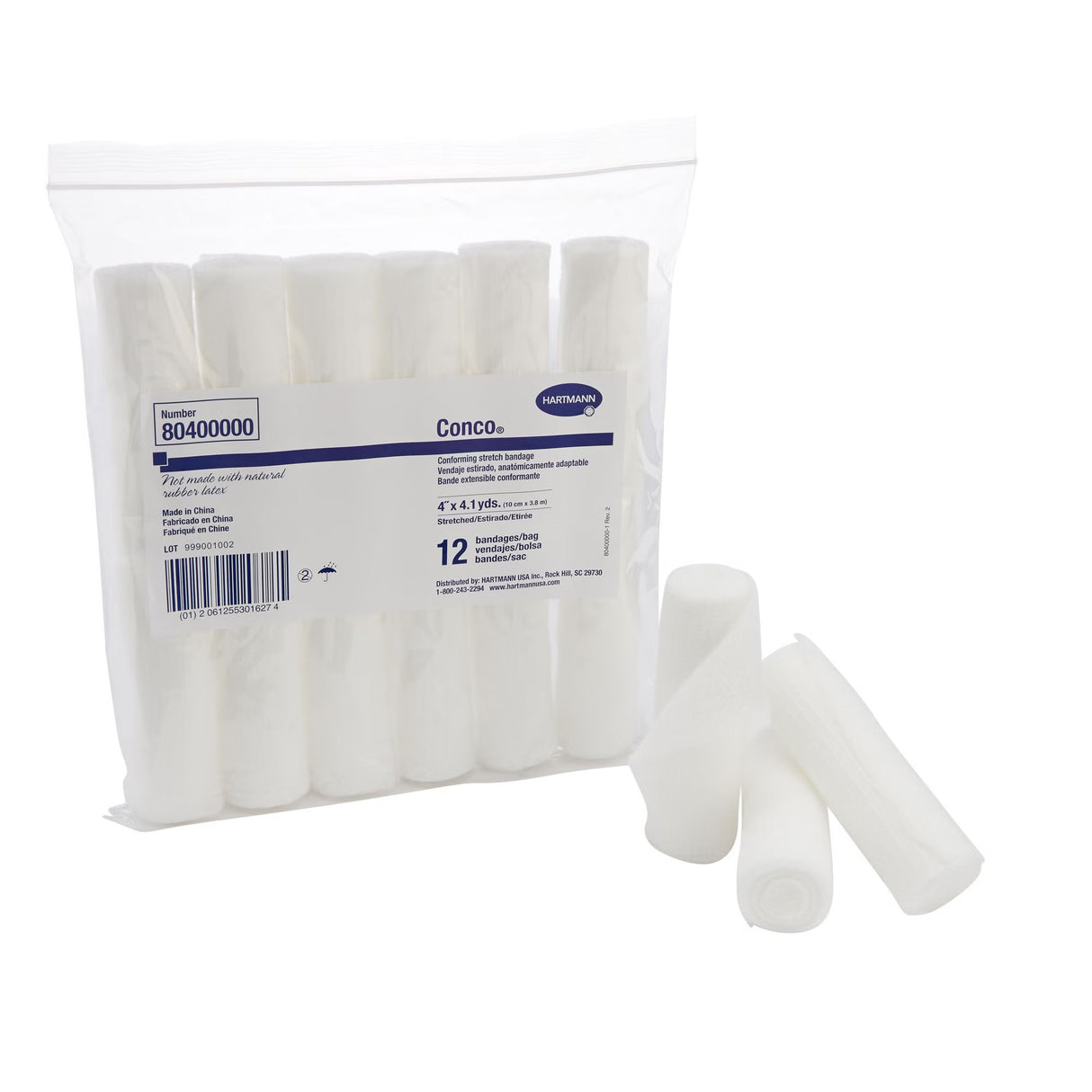 Hartmann Conco NonSterile Conforming Bandage, 4 Inch x 4-1/10 Yard, 1-Ply