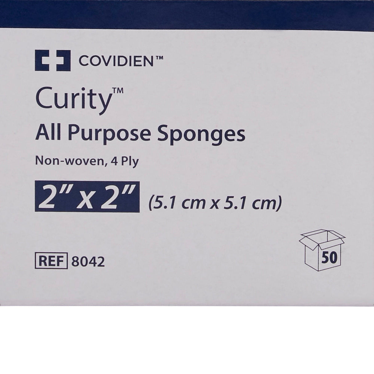 Cardinal Health Curity Sterile Nonwoven Sponge, 2 x 2 Inch, Four-Ply