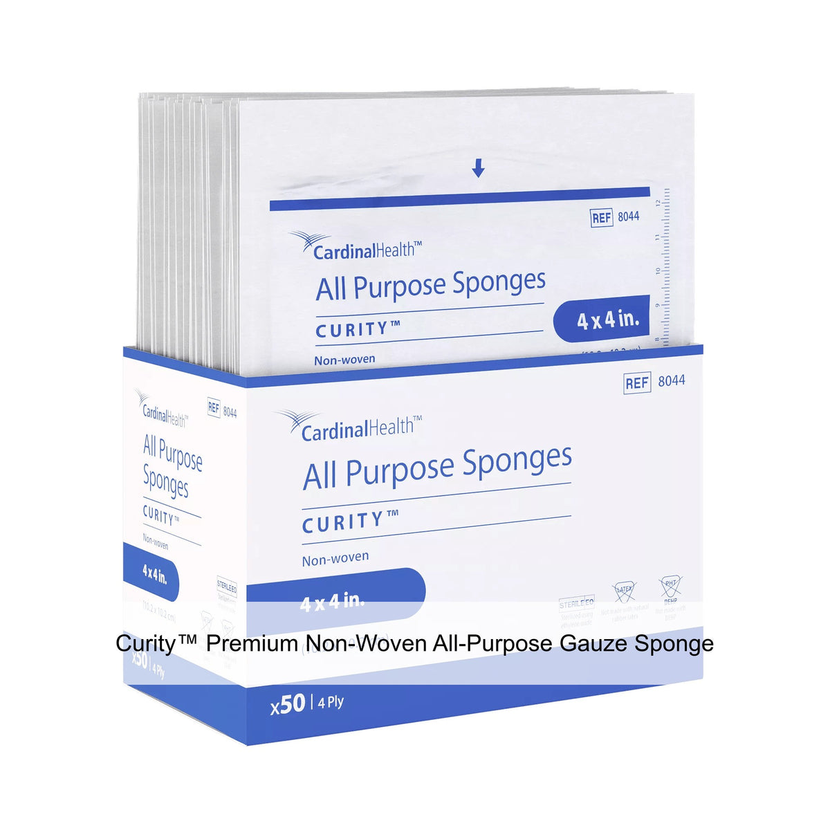 Cardinal Health Curity Sterile Nonwoven Sponge, 4 x 4 Inch, 4-Ply