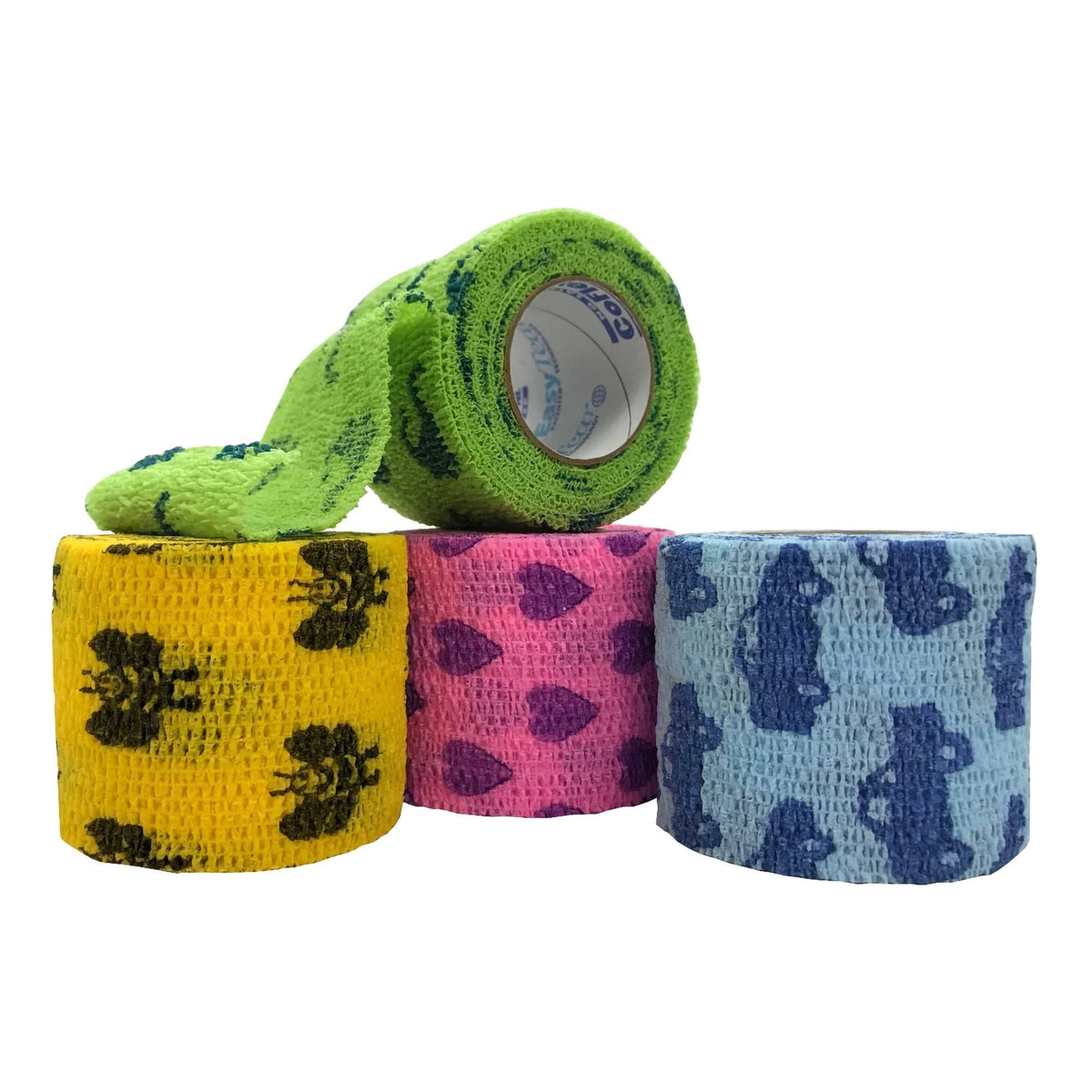 CoFlex Self-Adherent Cohesive Bandage, Kid Design Assorted Print, 2" x 5 yd, Latex, Nonsterile
