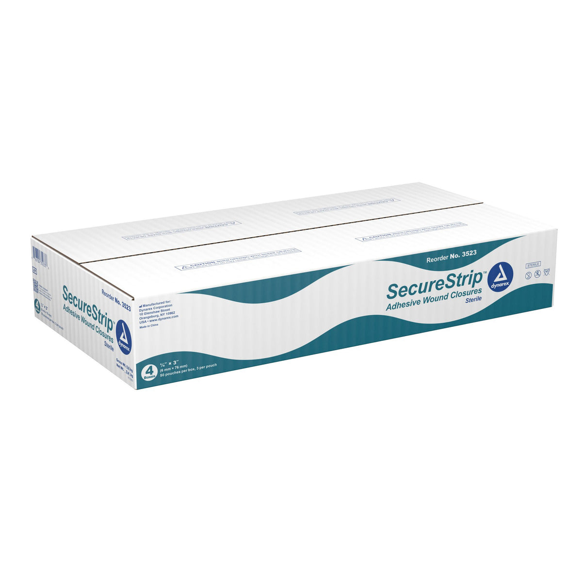 Dynarex Secure Strip Adhesive Wound Closure Strip, 0.25 x 3 Inch, Sterile - DYN3523 - LL Medico
