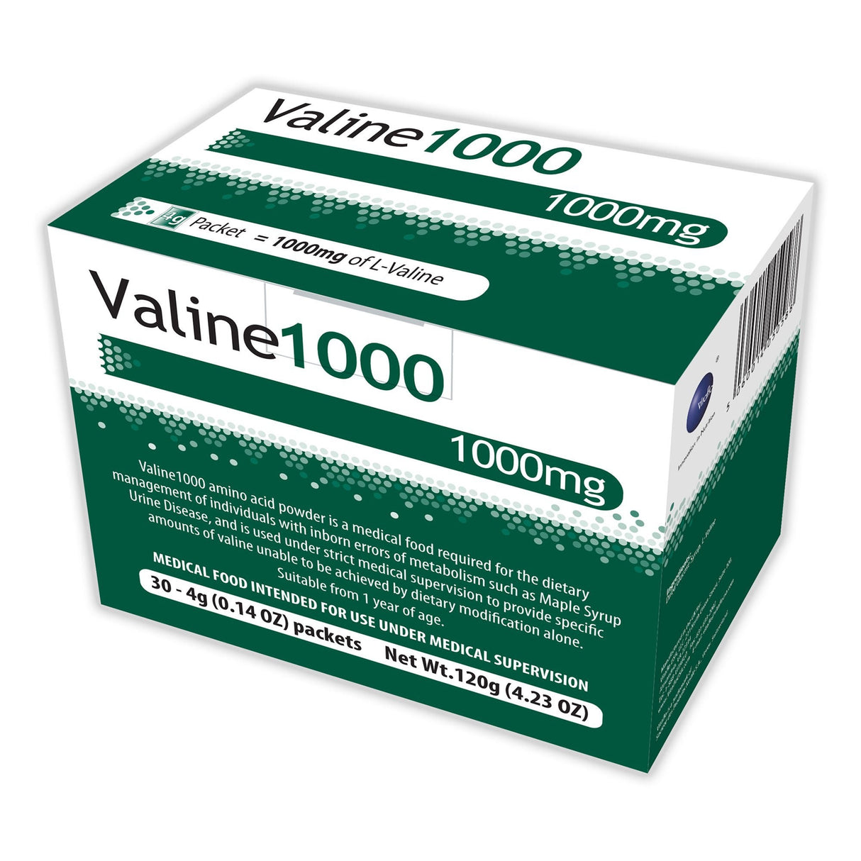 Vitaflo Valine1000 Amino Acid Oral Supplement, Unflavored, 4 Gram