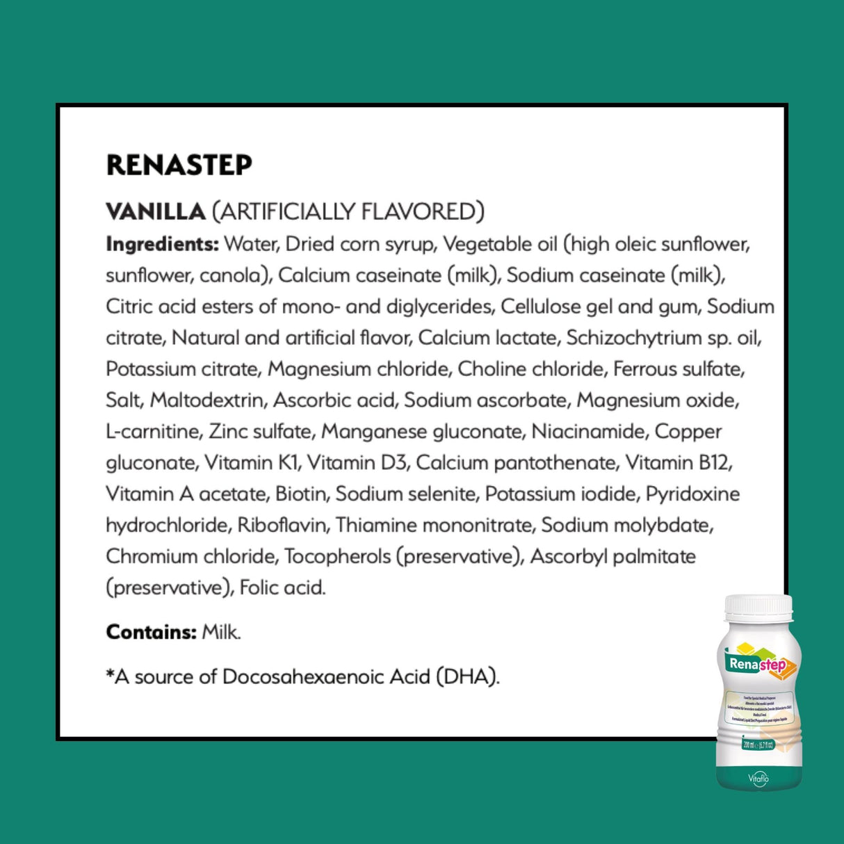 Vitaflo Renastep Pediatric Renal Oral Supplement, Vanilla, 6.7 oz