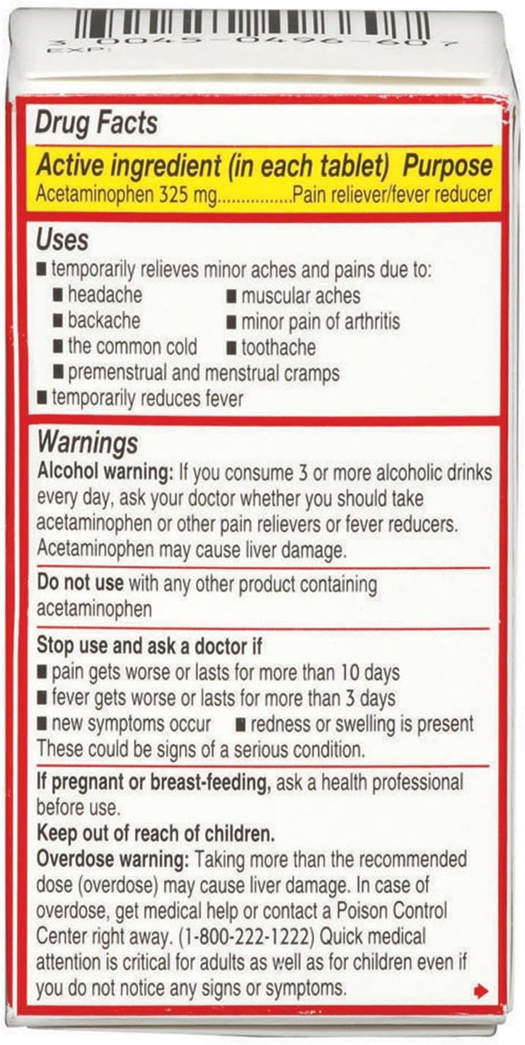 Tylenol Regular Strength Acetaminophen Pain Relief, 325 mg, Tablet - 304966000 - LL Medico