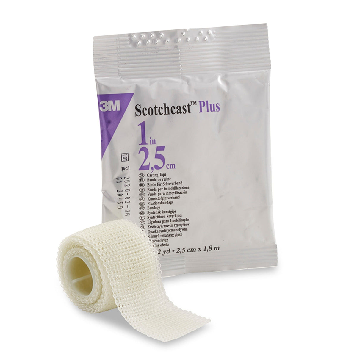 3M Scotchcast Plus, Casting Tape, White, Fiberglass / Resin, Non-Sterile, 1" x 72" - 82001-Box - LL Medico