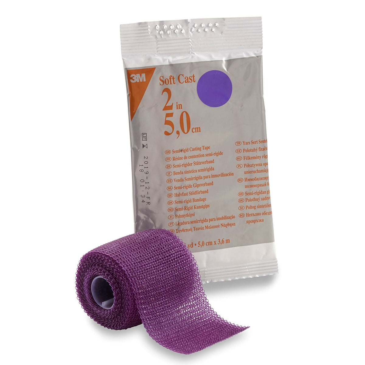 3M Scotchcast Soft Cast, Semi-Rigid Cast Tape, 2" x 12', Fiberglass, Purple - 82102U-Case - LL Medico