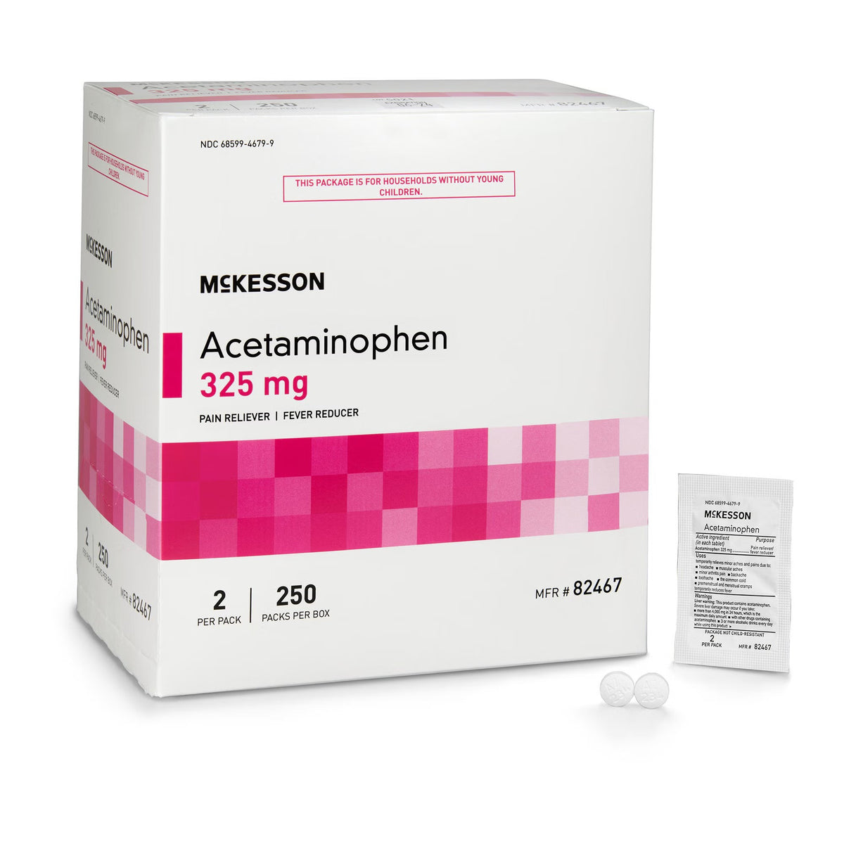 McKesson Acetaminophen Pain Relief, 325 mg, Unit Dose Tablet - 82467 - LL Medico