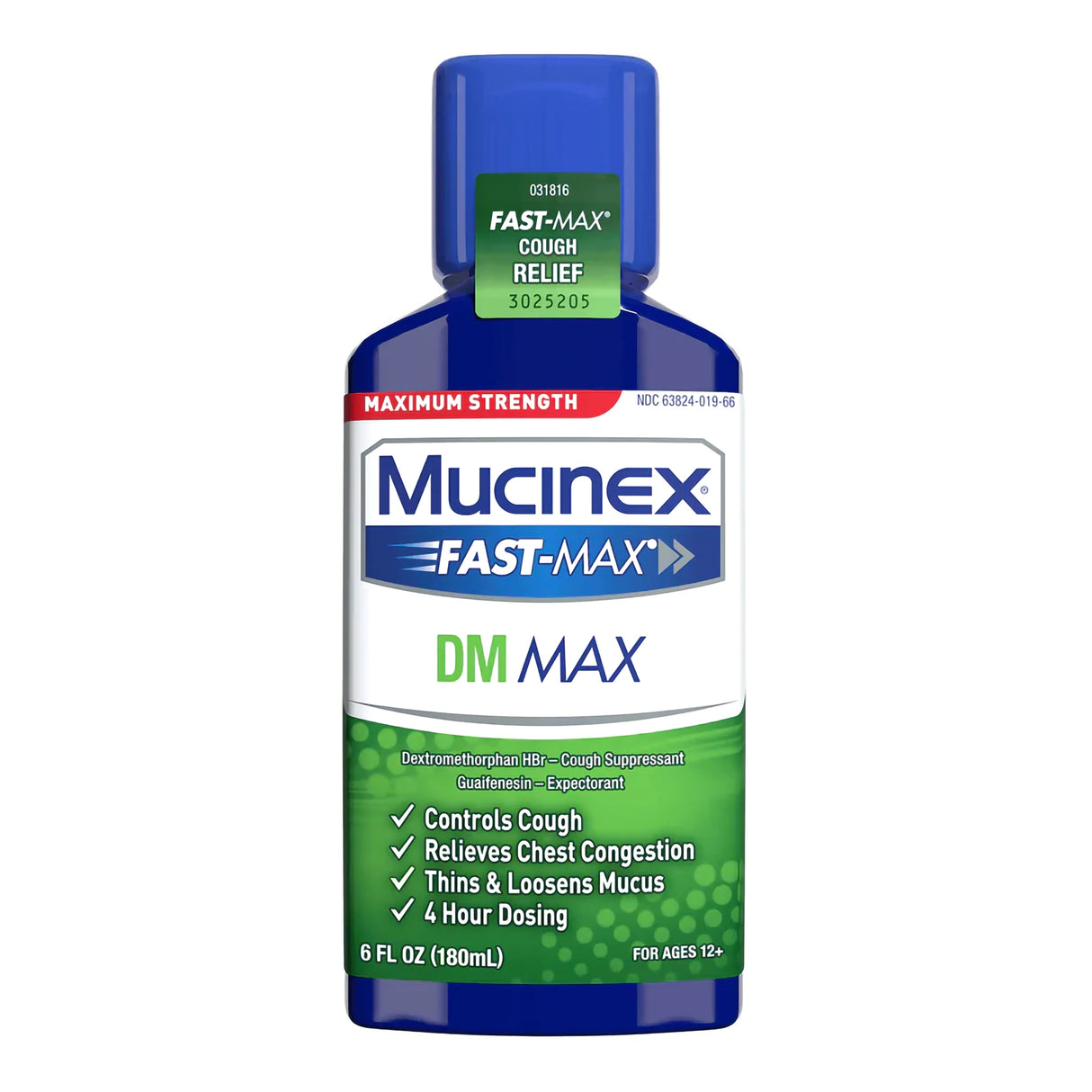 Mucinex Fast-Max DM Max Expectorant & Cough Relief Liquid, 6 fl oz