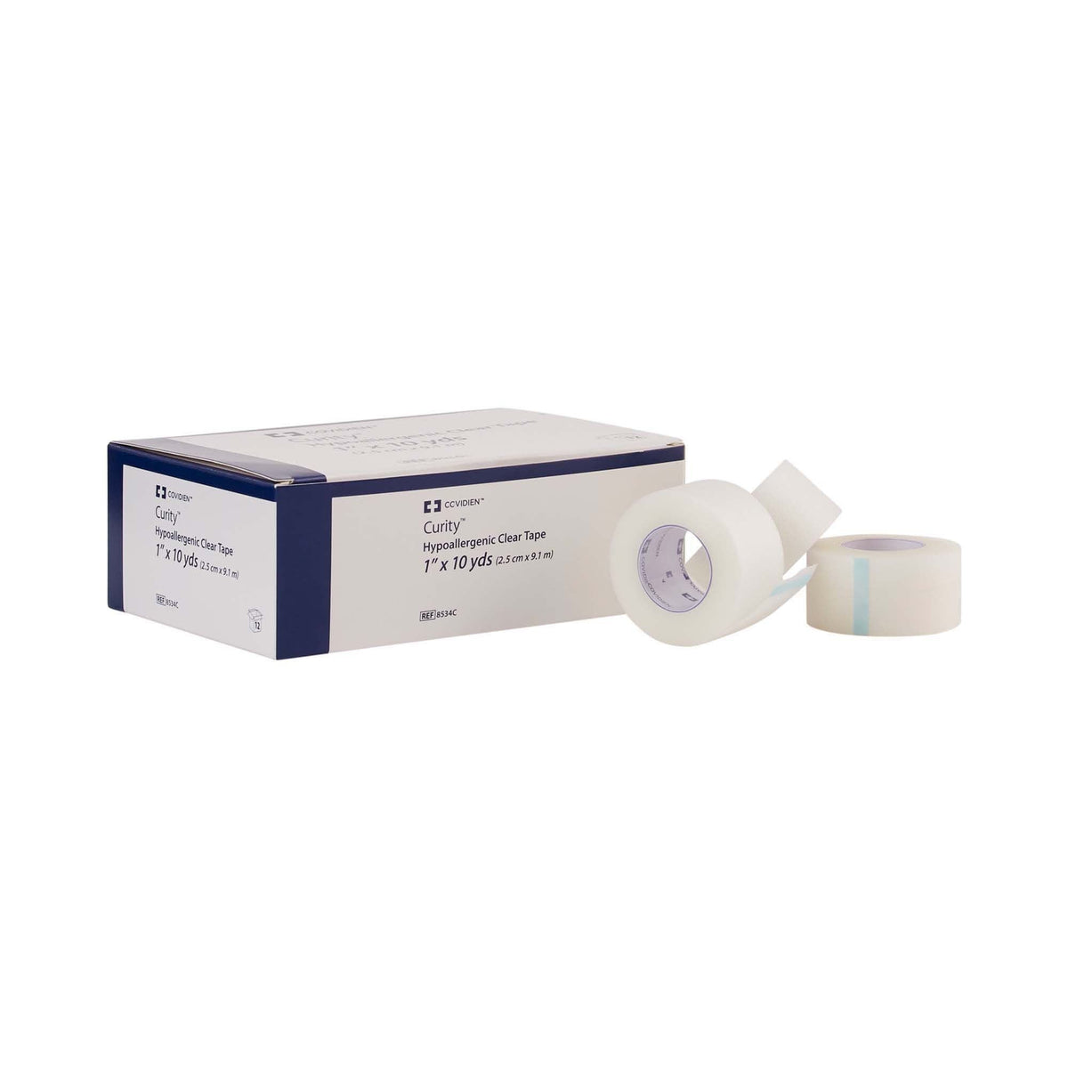 Cardinal Health Curity Plastic Medical Tape, 1 Inch x 10 Yard, Transparent
