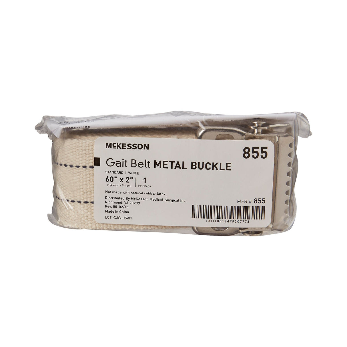 Gait Belt McKesson 60 Inch Length White Polyester