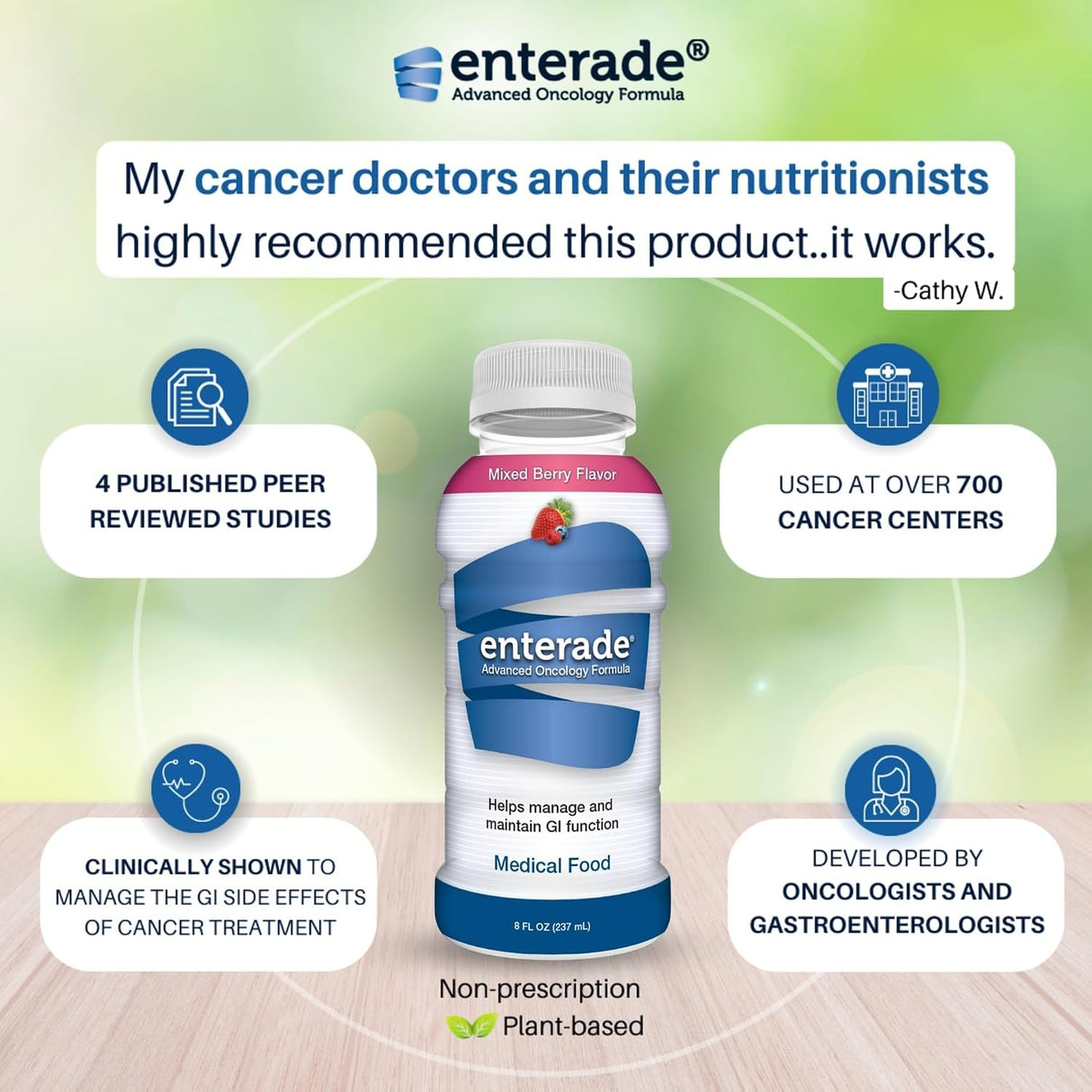 enterade Advanced Oncology Oral Supplement, Mixed Berry, 8 oz