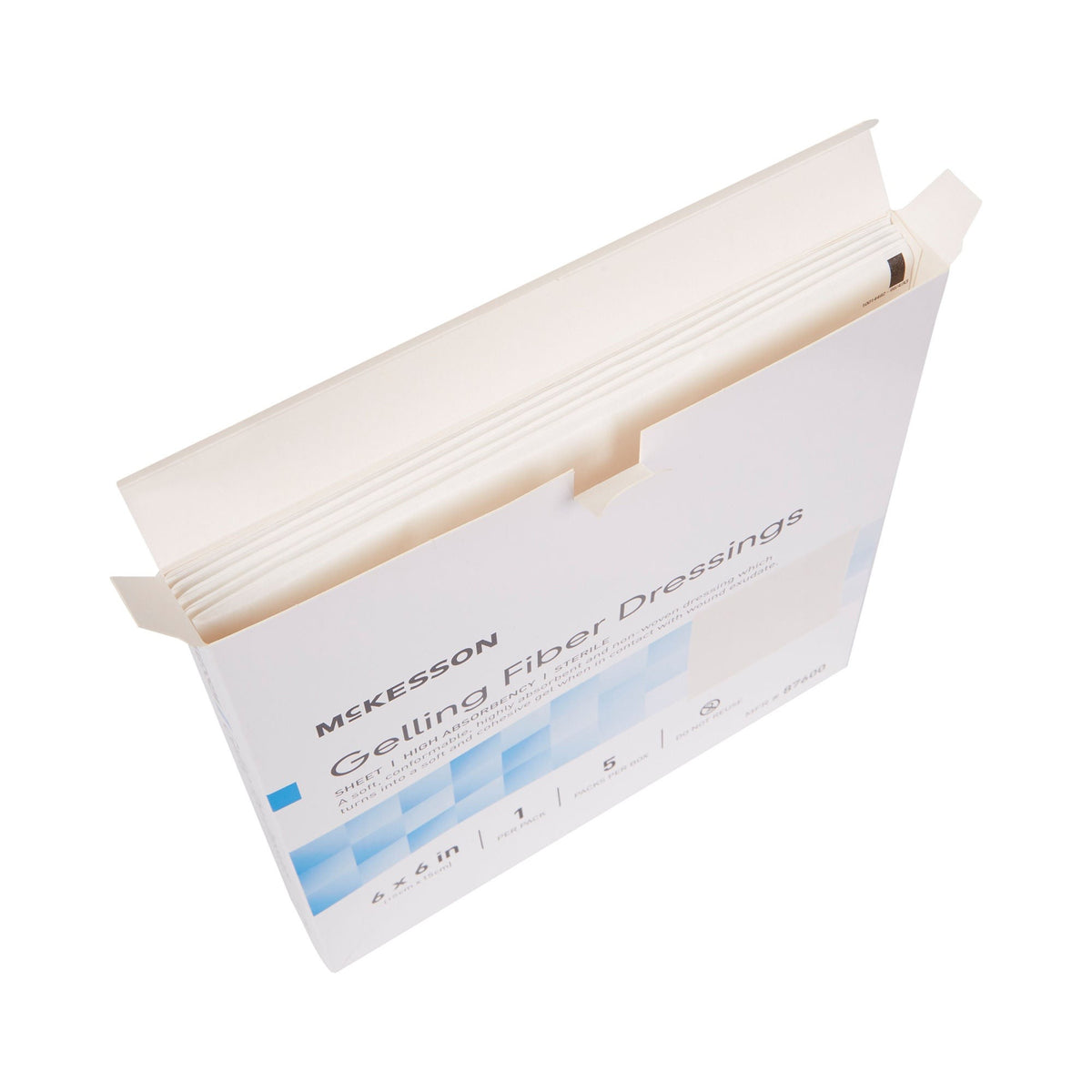 McKesson Gelling Fiber Wound Dressing, Square, 6 x 6", White, Carboxymethyl Cellulose (CMC), Sterile - 87600 - LL Medico