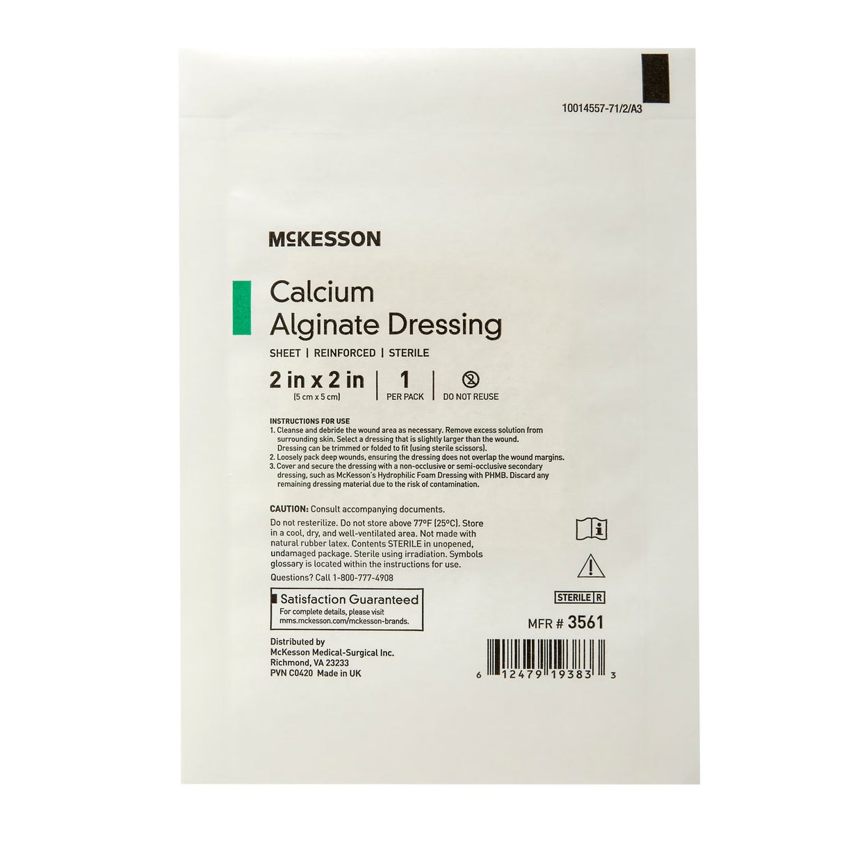 McKesson Alginate Dressing, 2 x 2 Inch