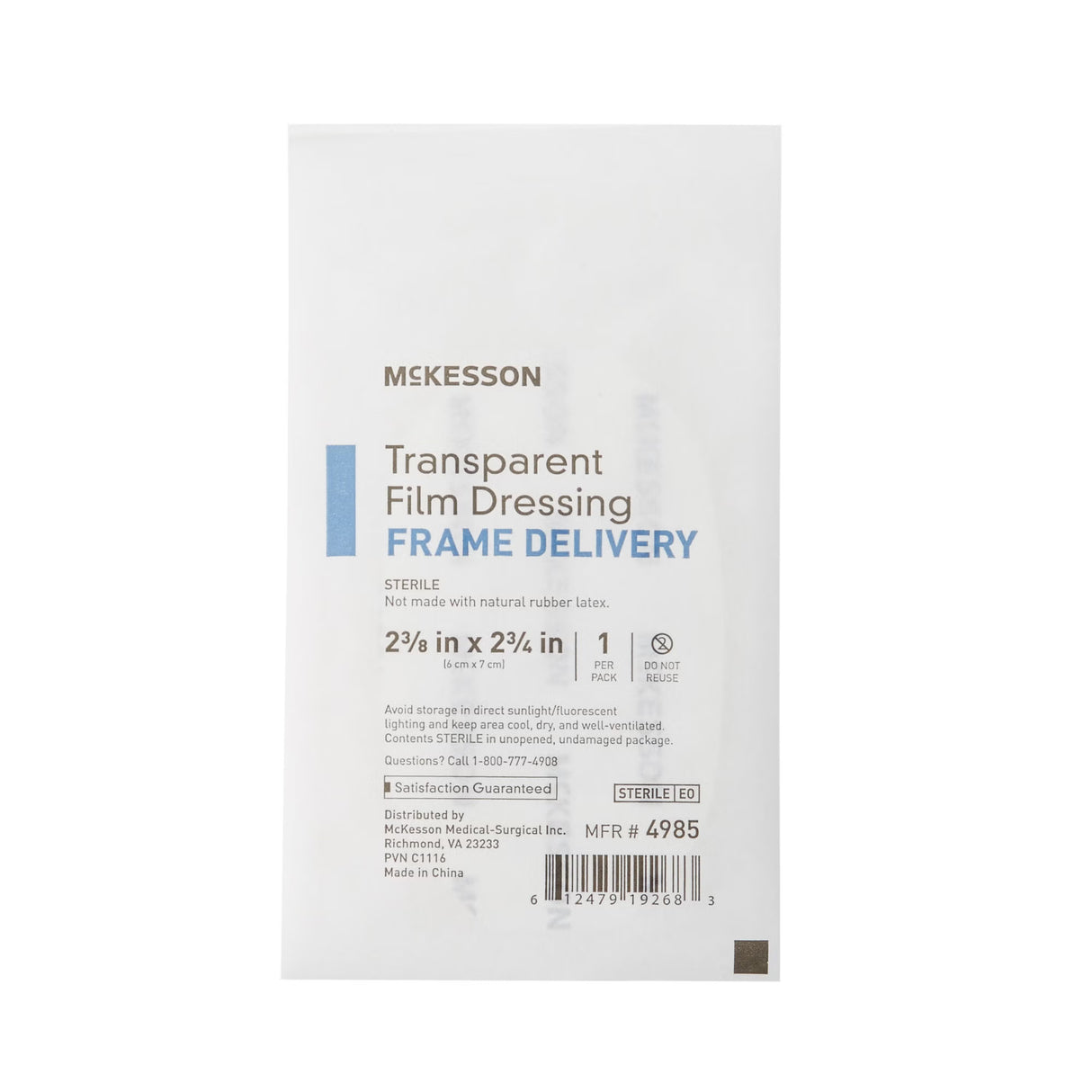 McKesson Transparent Film Dressing, Octagon Frame Style Delivery, Sterile — 2.38" x 2.75"
