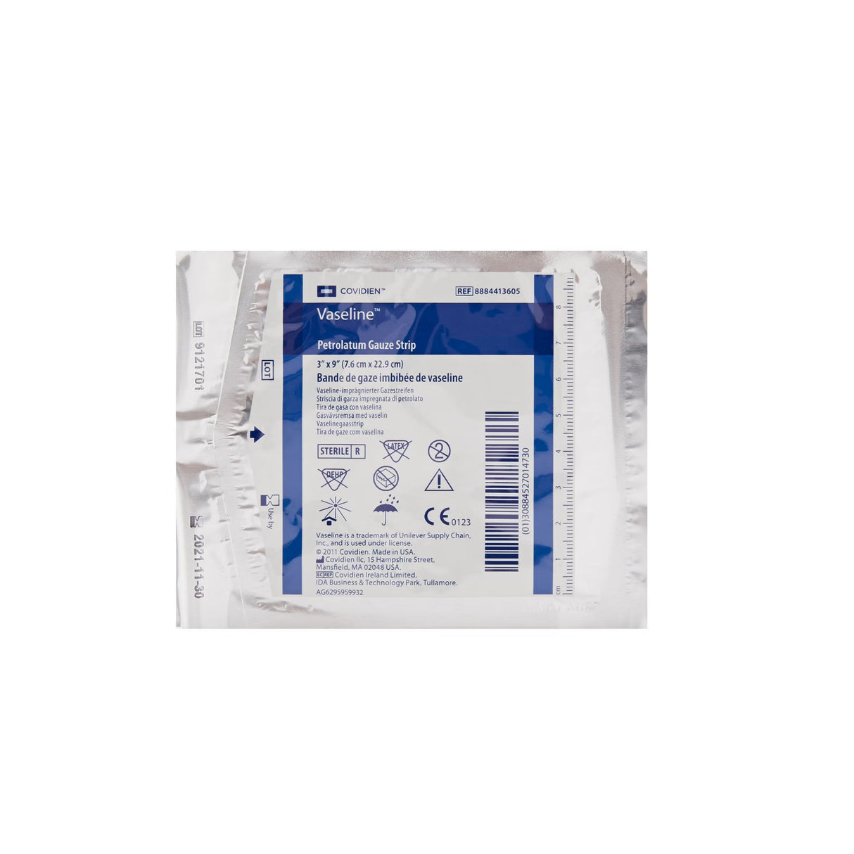 Cardinal Health Vaseline Petrolatum Impregnated Dressing, 3 x 9 Inch