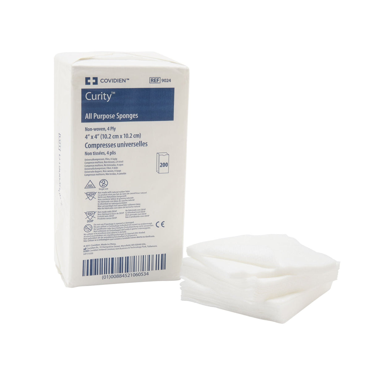 Cardinal Health Curity Nonwoven Sponge, 2 x 2 Inch, 4-Ply