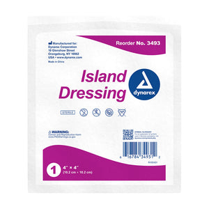 Dynarex Island Dressing, Square Sterile — 4" x 4"