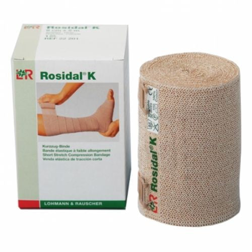 Rosidal K Short Stretch Compression Bandage, Tan, Cotton, NonSterile, 4.7" x 5.5 yd - 90688 - LL Medico