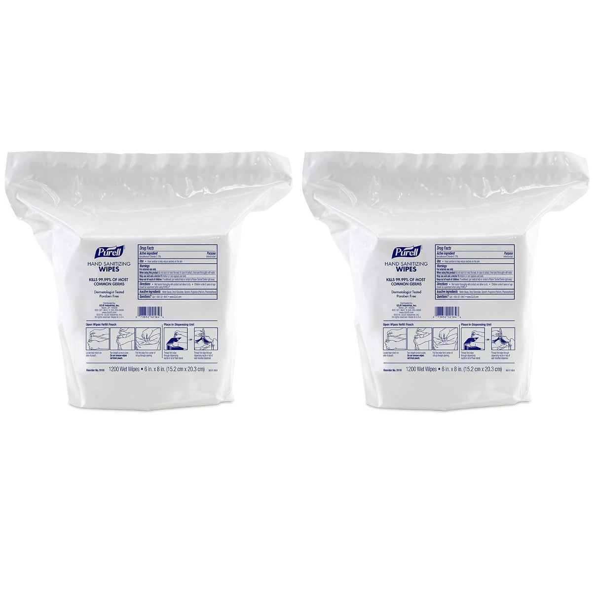Purell Sanitizing Skin Wipe, Citrus Scent, 1,200 Count, Case of 2