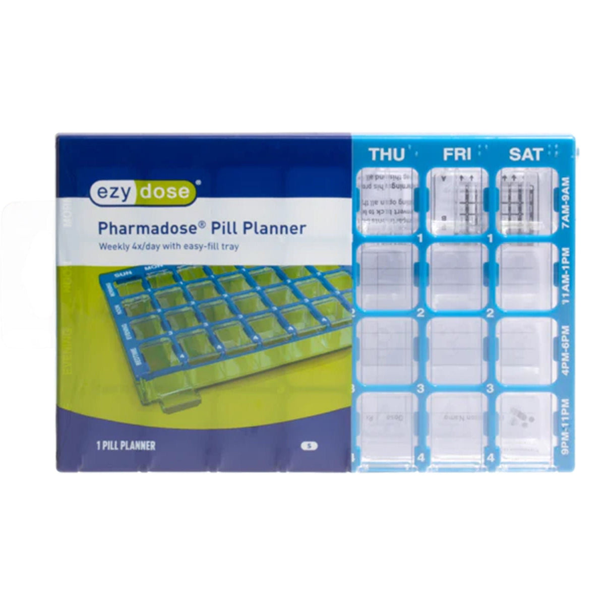 Pharmadose Locking Pill Planner, 7-Day 4-Dose, Small - 91340 - LL Medico