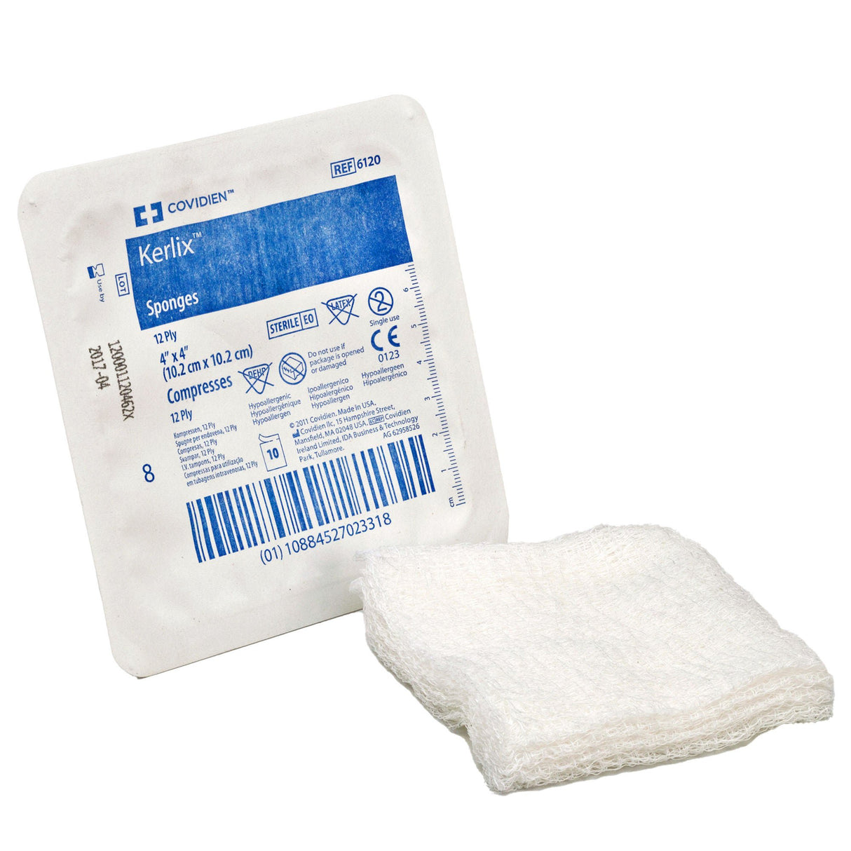 Kerlix Sterile USP Type VII Fluff Dressing, 4 x 4 Inch, 12-Ply
