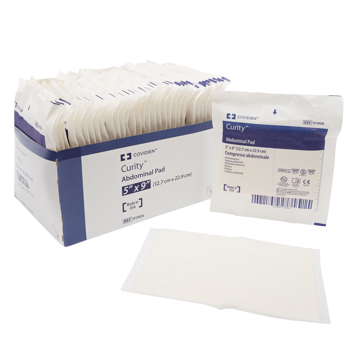 Cardinal Health Curity Sterile Abdominal Pad, 5 x 9 Inch
