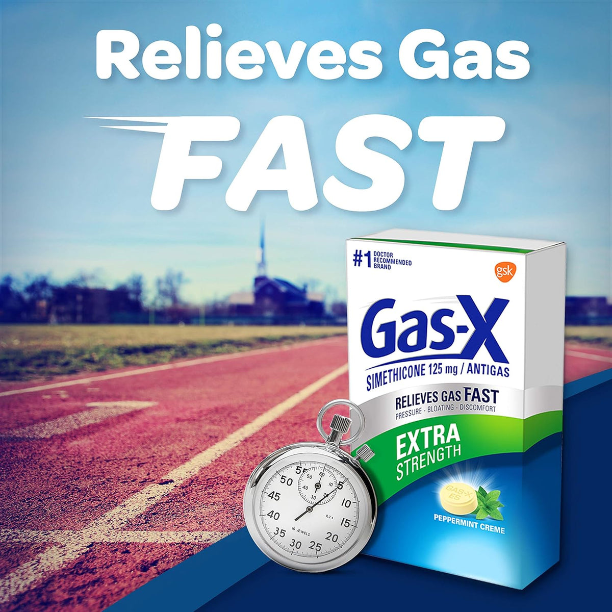 Gas-X Extra Strength Chewable Tablets, Simethicone 125 mg, Peppermint Creme - 00067012918 - LL Medico