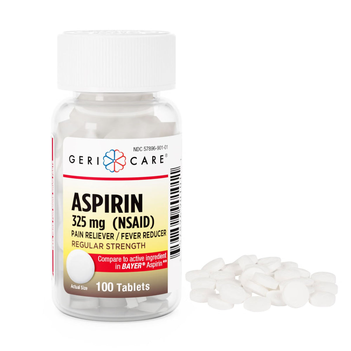 Geri-Care Aspirin Pain Relief, 325 mg, Tablet - 921-01-GCP - LL Medico