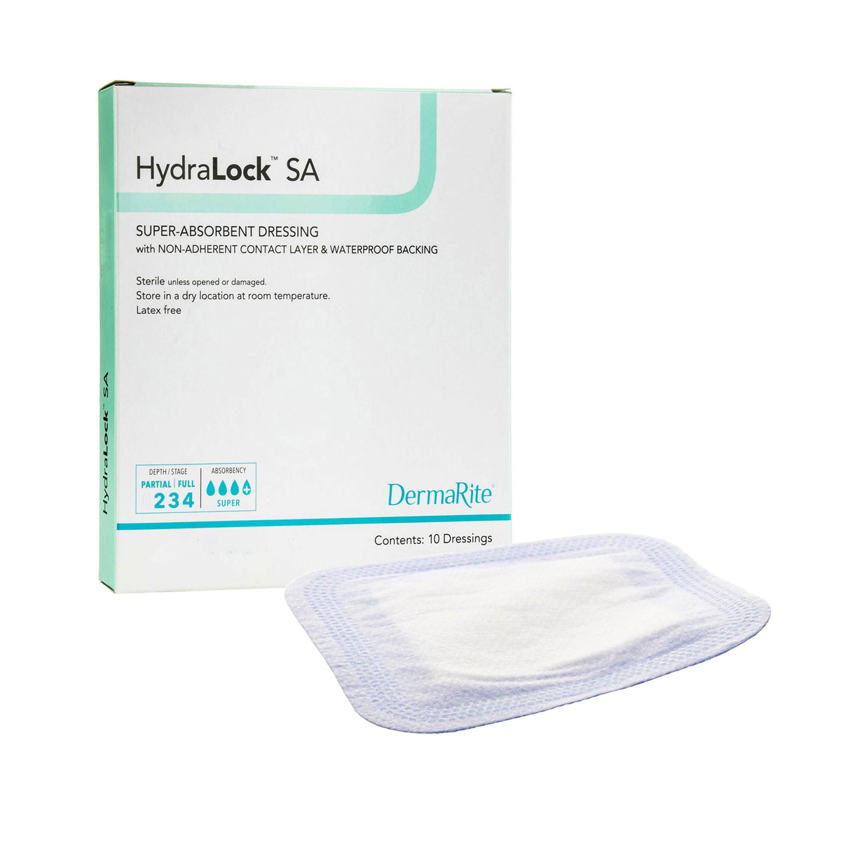 Dermarite HydraLock SA Super Absorbent Dressing, Square - 60330 - LL Medico