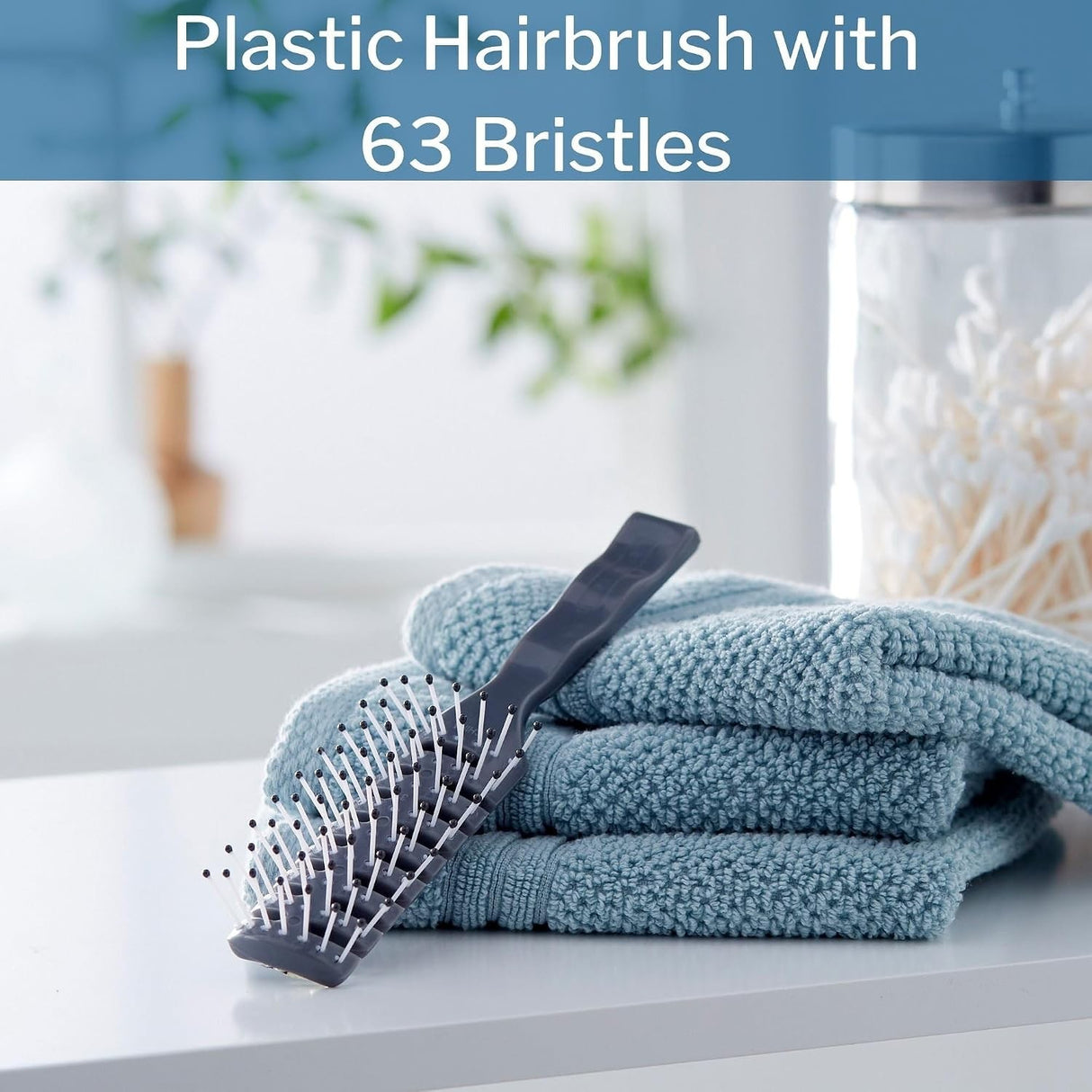 McKesson Hair Brush Gray Plastic Vented, 7.5", 63 Bristles