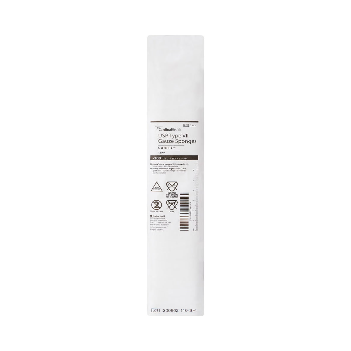 Cardinal Health Curity USP Type VII Gauze Sponges, 12-Ply, 2 x 2 In. - 2252 - LL Medico