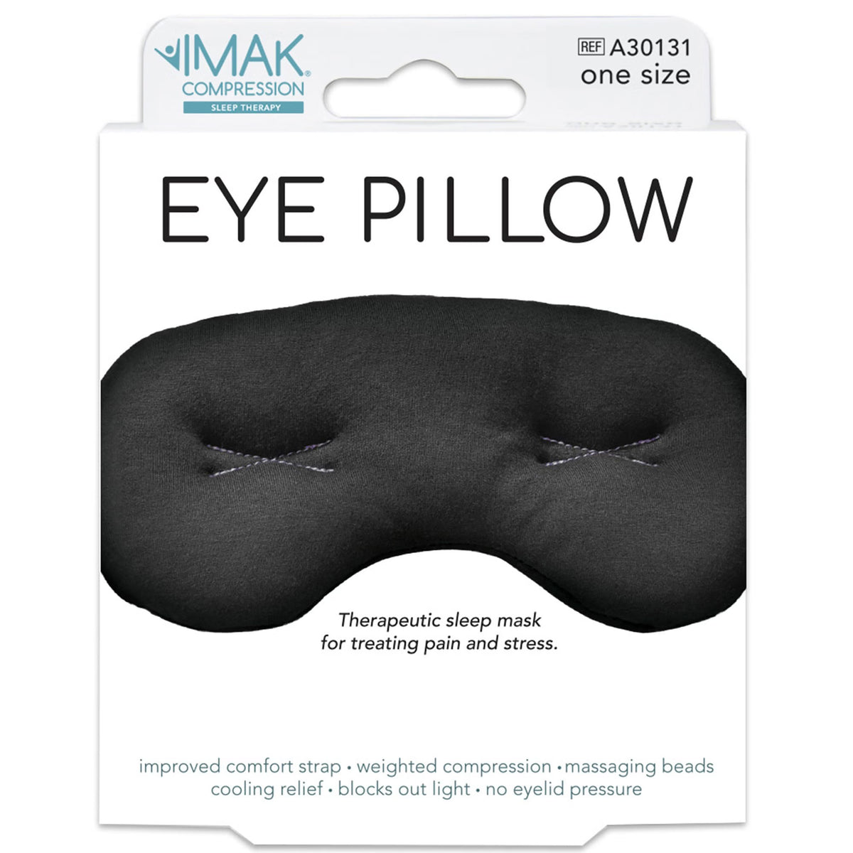 IMAK Eye Pillow Pain Relief Mask, Cold Therapy, ergoBeads, Reusable, One Size Fits Most - A30131 - LL Medico