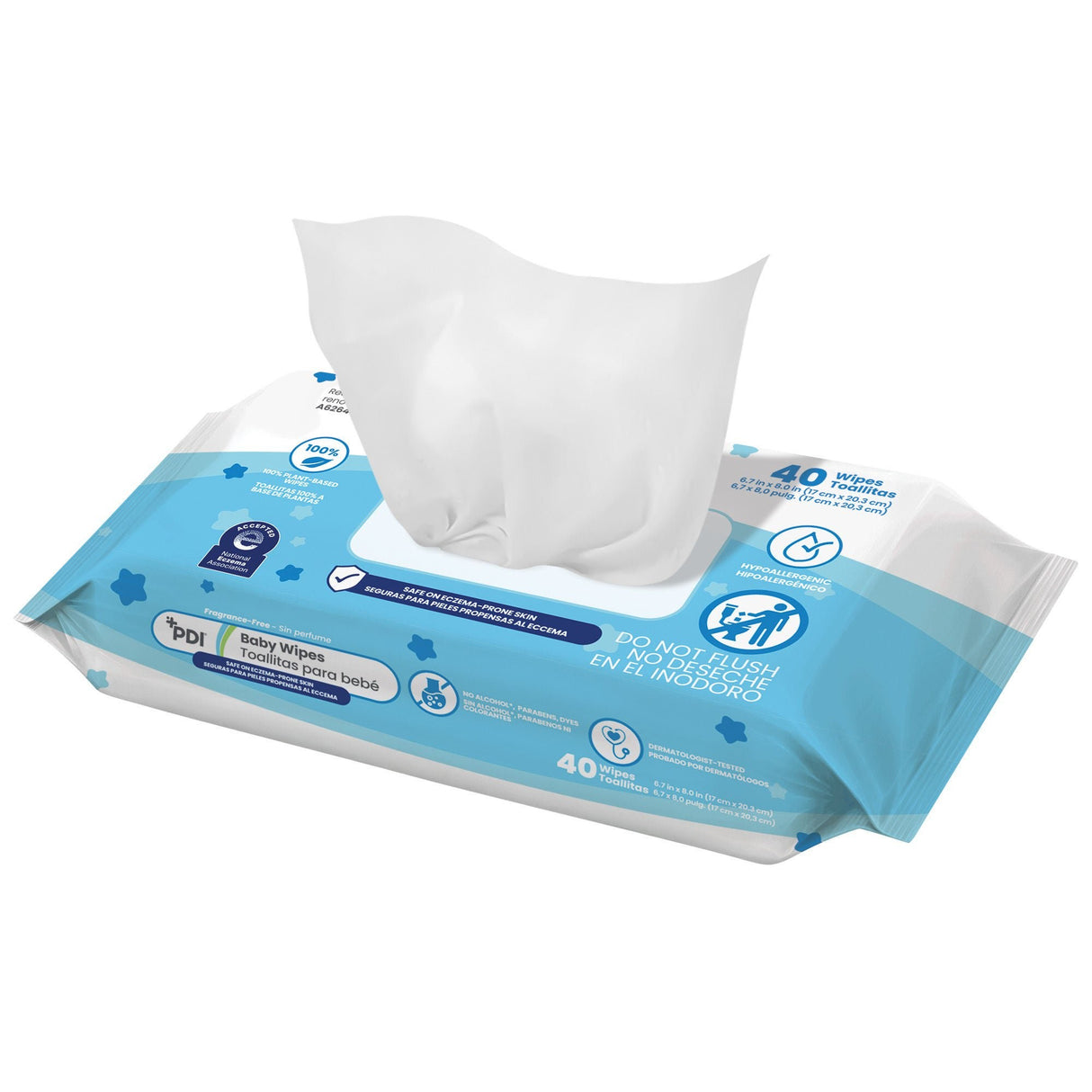 PDI Hygea Premium Baby Wipes, Unscented, 6.7" x 8" - A62640 - LL Medico