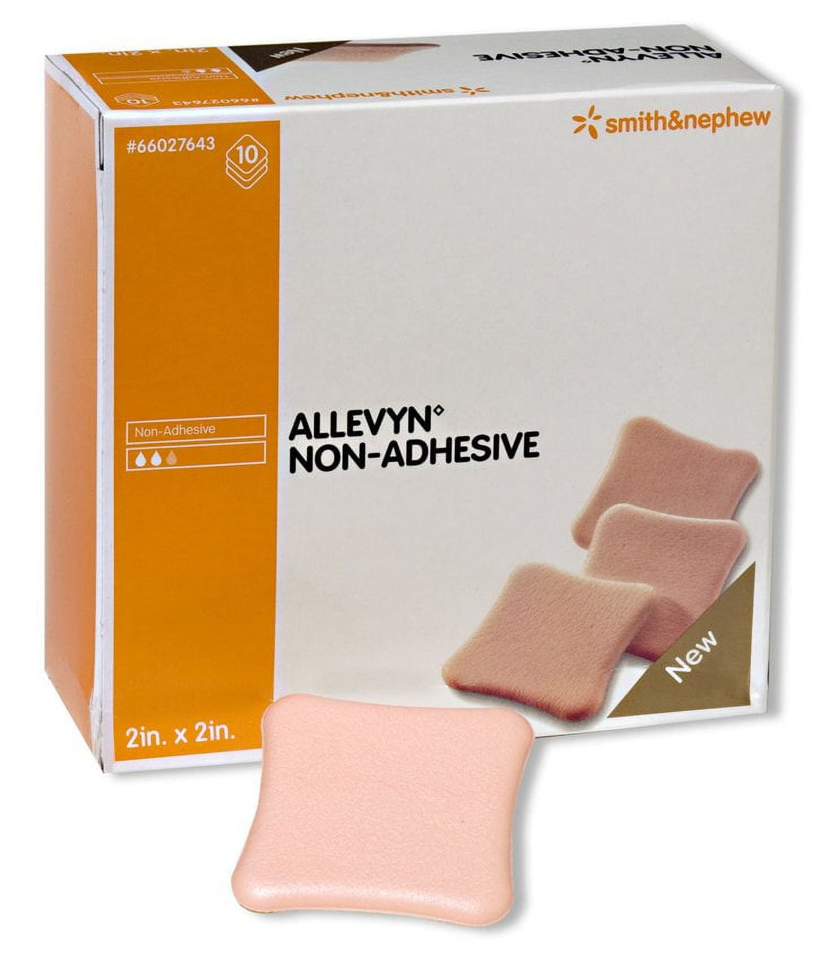Allevyn Classic Nonadhesive without Border Foam Dressing, 2 x 2 Inch