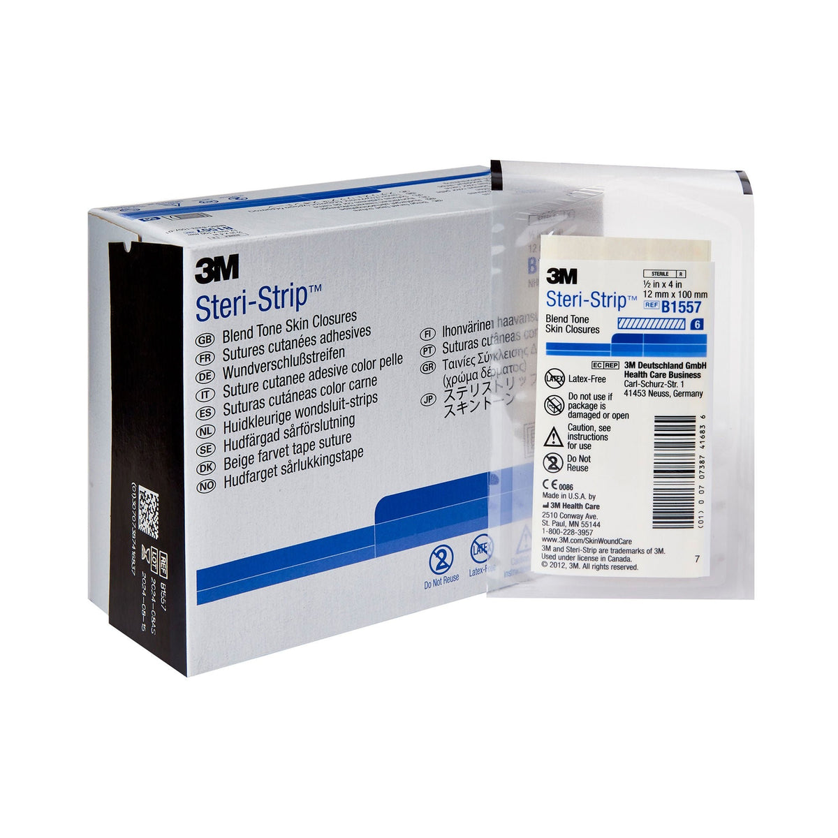 Steri-Strip Skin Closure Strips, Sterile, Nonwoven, Flexible, Tan, 0.5" x 4" - B1557 - LL Medico