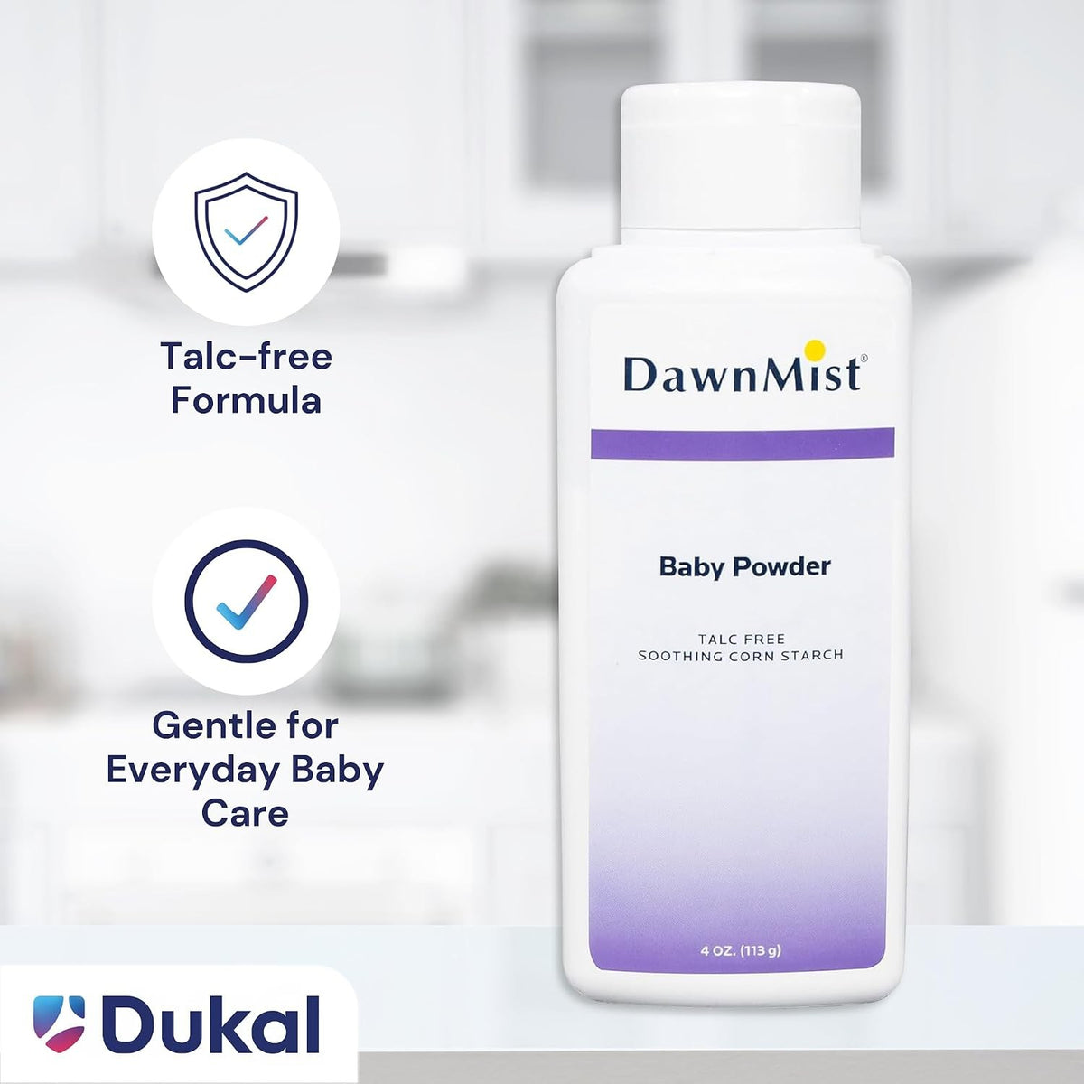 DawnMist Baby Powder, Talc Free, 4 oz