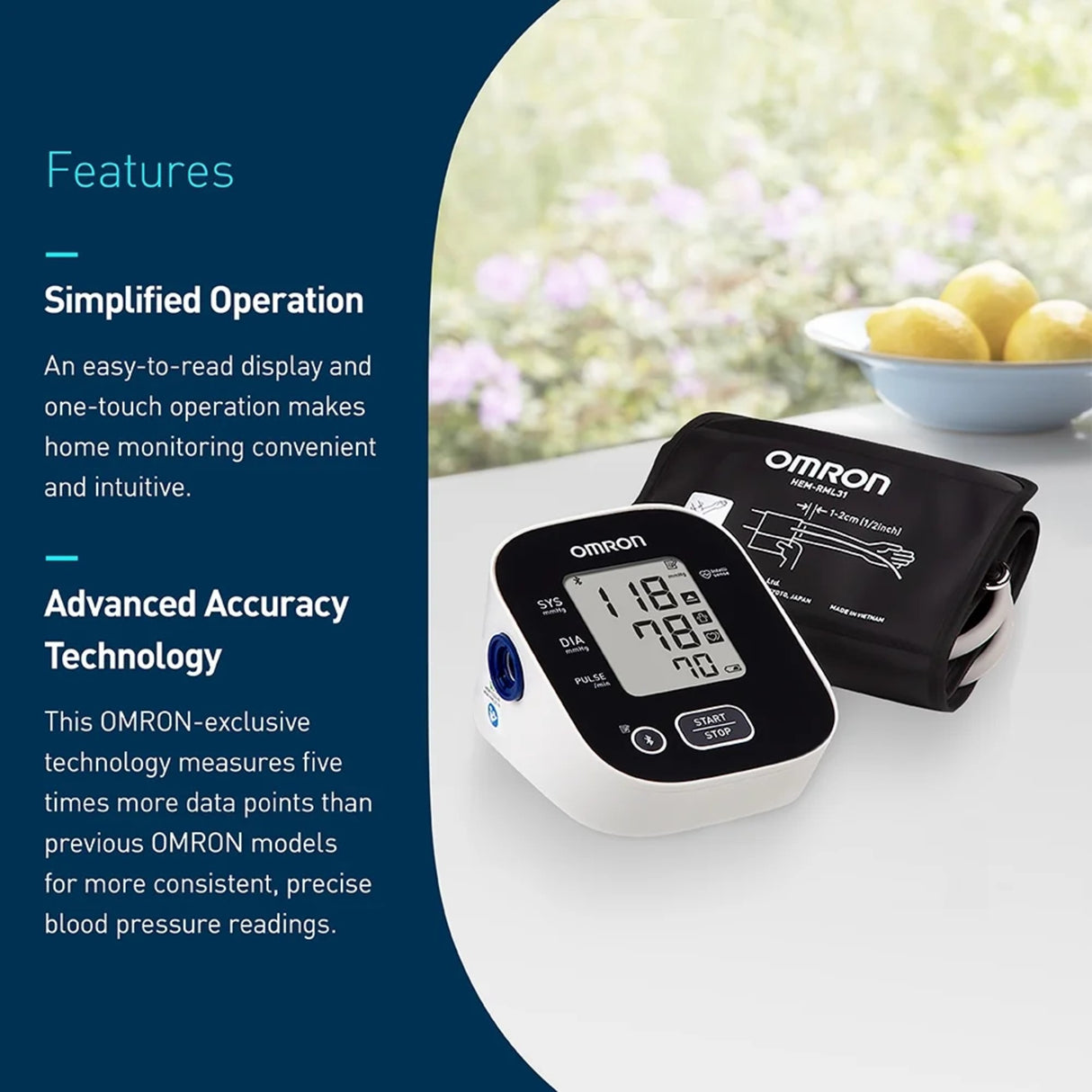 Omron 3 Series Upper Arm Blood Pressure Monitor, Adult Cuff