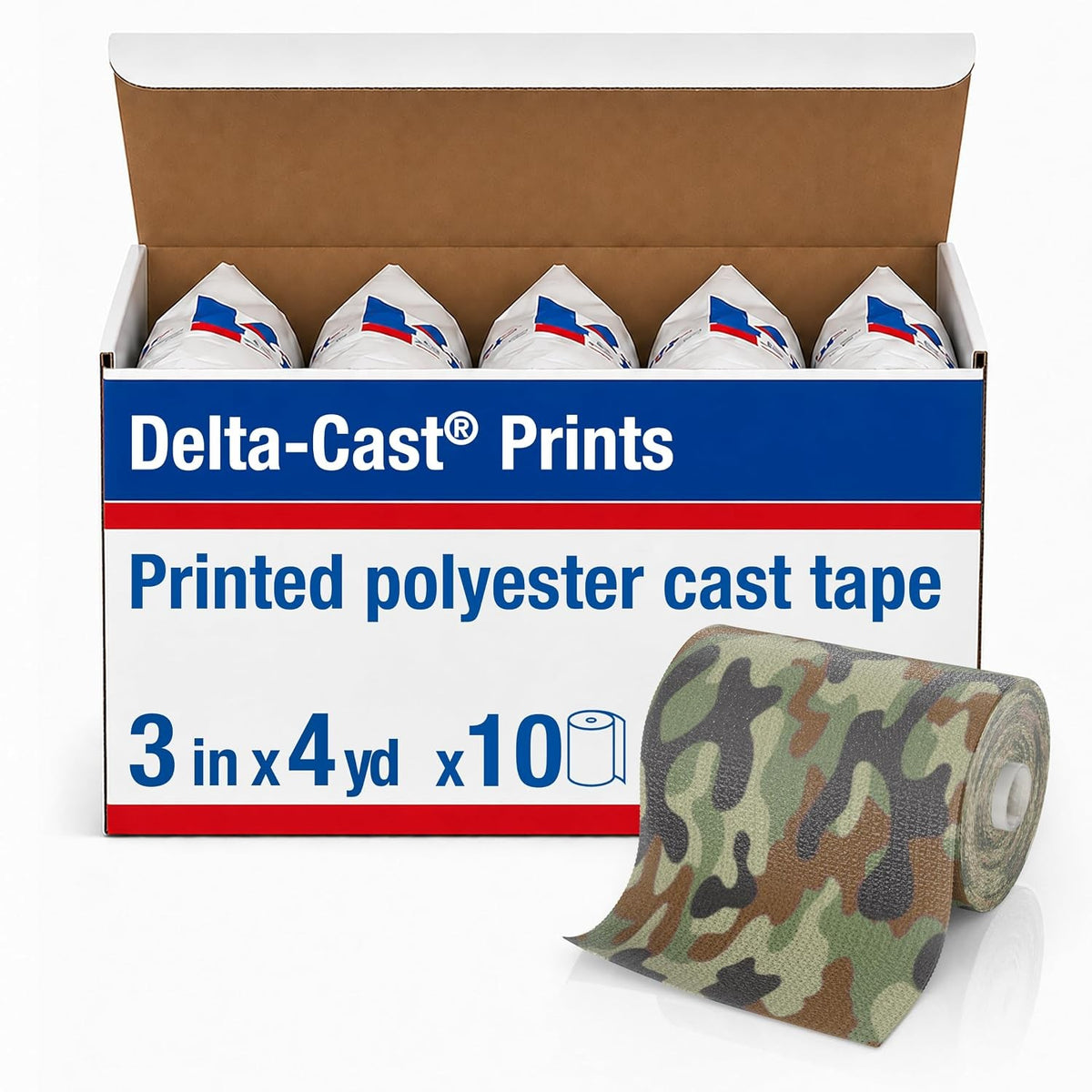 Delta-Cast Prints Cast Tape, Camouflage Print, 3" x 12', Polyester - BSN4003 - LL Medico