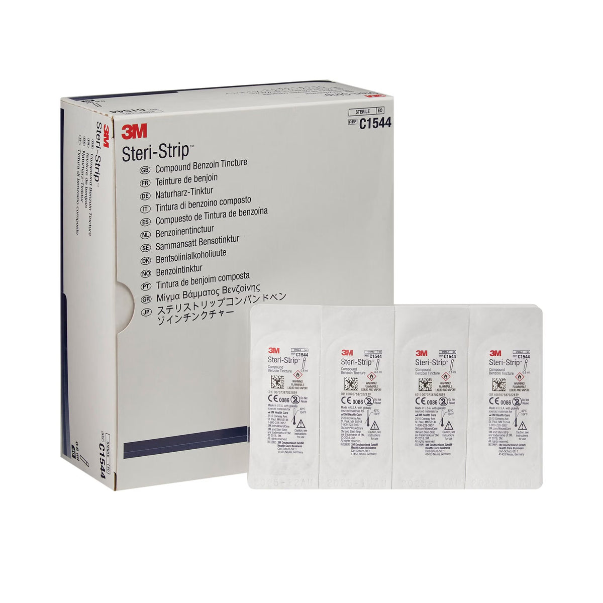 3M Steri-Strip Compound Benzoin Tincture, Antiseptic Topical Liquid, 0.667 mL Ampule - C1544 - LL Medico