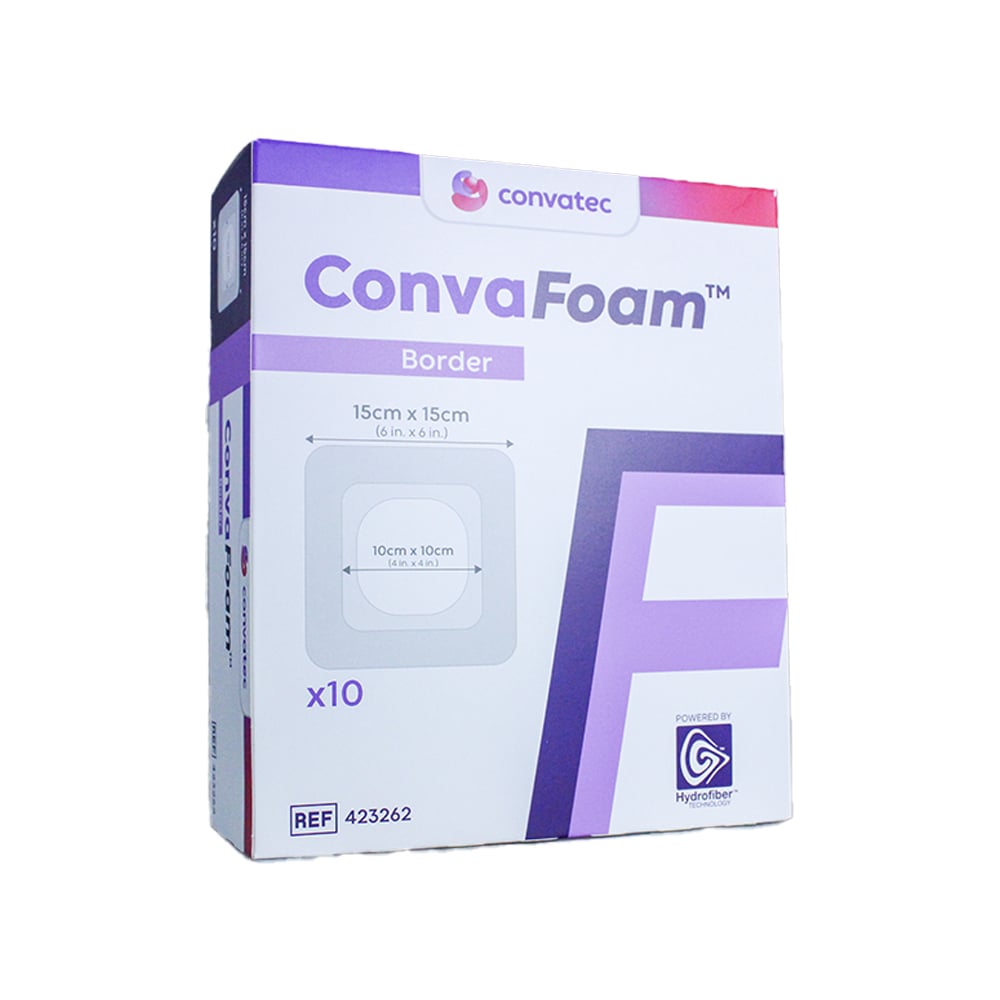 ConvaFoam Border Silicone Adhesive Foam Dressing, 5 x 5 Inch