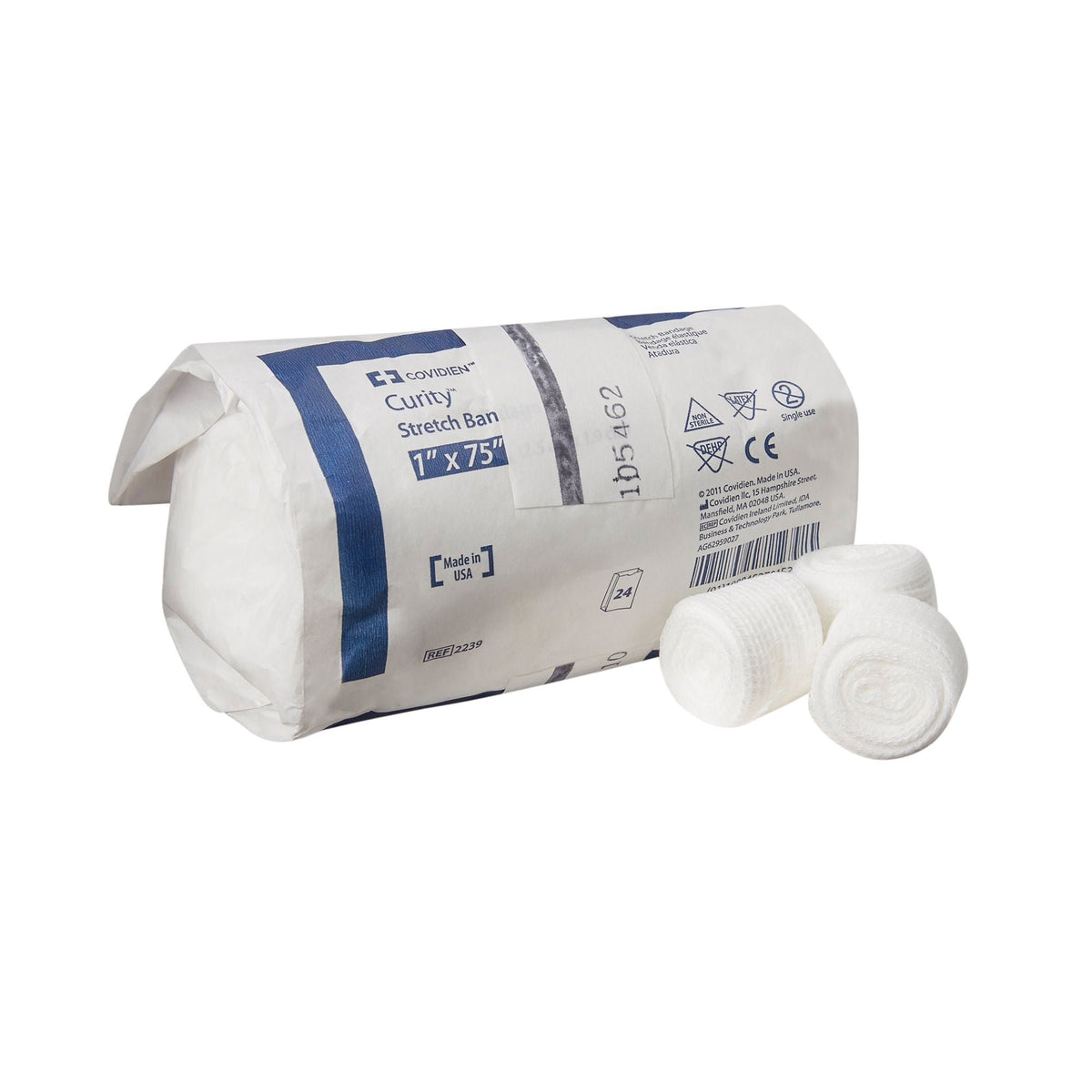 Curity Conforming Bandage, 1 x 75", 1-Ply, White, Cotton / Polyester, Non-Sterile - CAR2239 - LL Medico